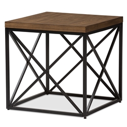 Baxton Studio Holden Vintage Industrial Antique Bronze End Table